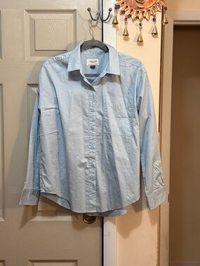 American Eagle Outfitters Light Blue Long-Sleeve Button-Up Shirt